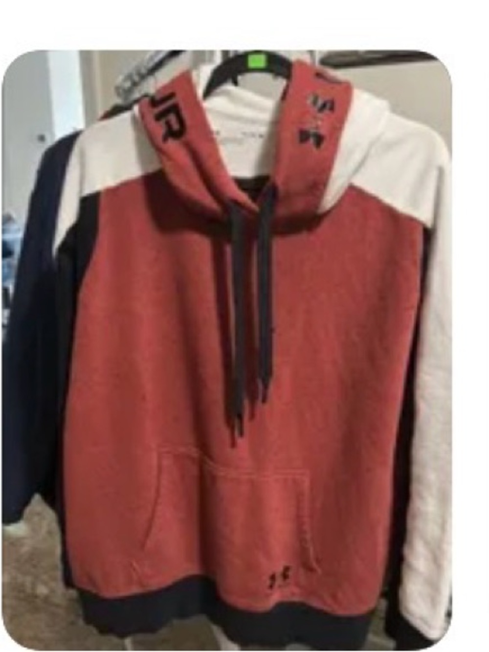Men's Under Armour Hooded Colorblock Sweater - Rust Red Size XL